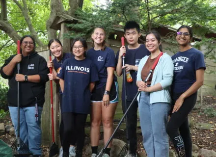 Japan House interns gardening