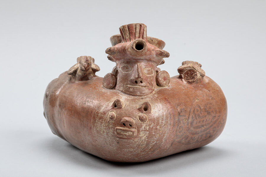 Vessel in the form of an arm, Recuay, 200-700 CE, Northern Highlands, Peru. Earthenware with slip. The Fred Olsen Collection. 1967-29-62.