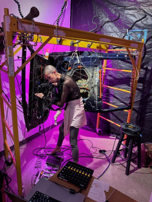 Noël Wan playing the Angel of Death harp