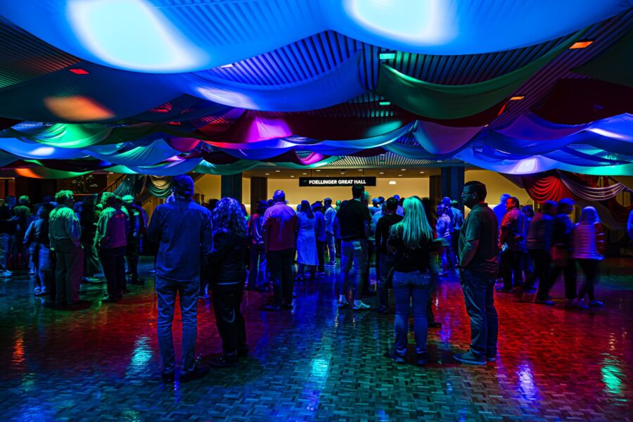 People in the Krannert Center lobby