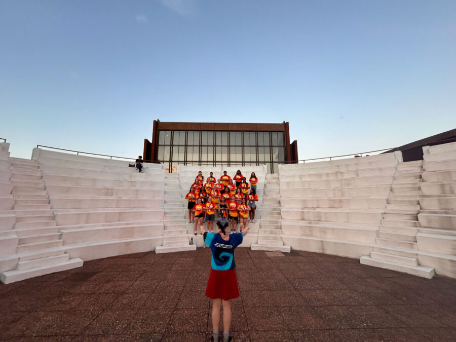 people gathered on an ampitheater