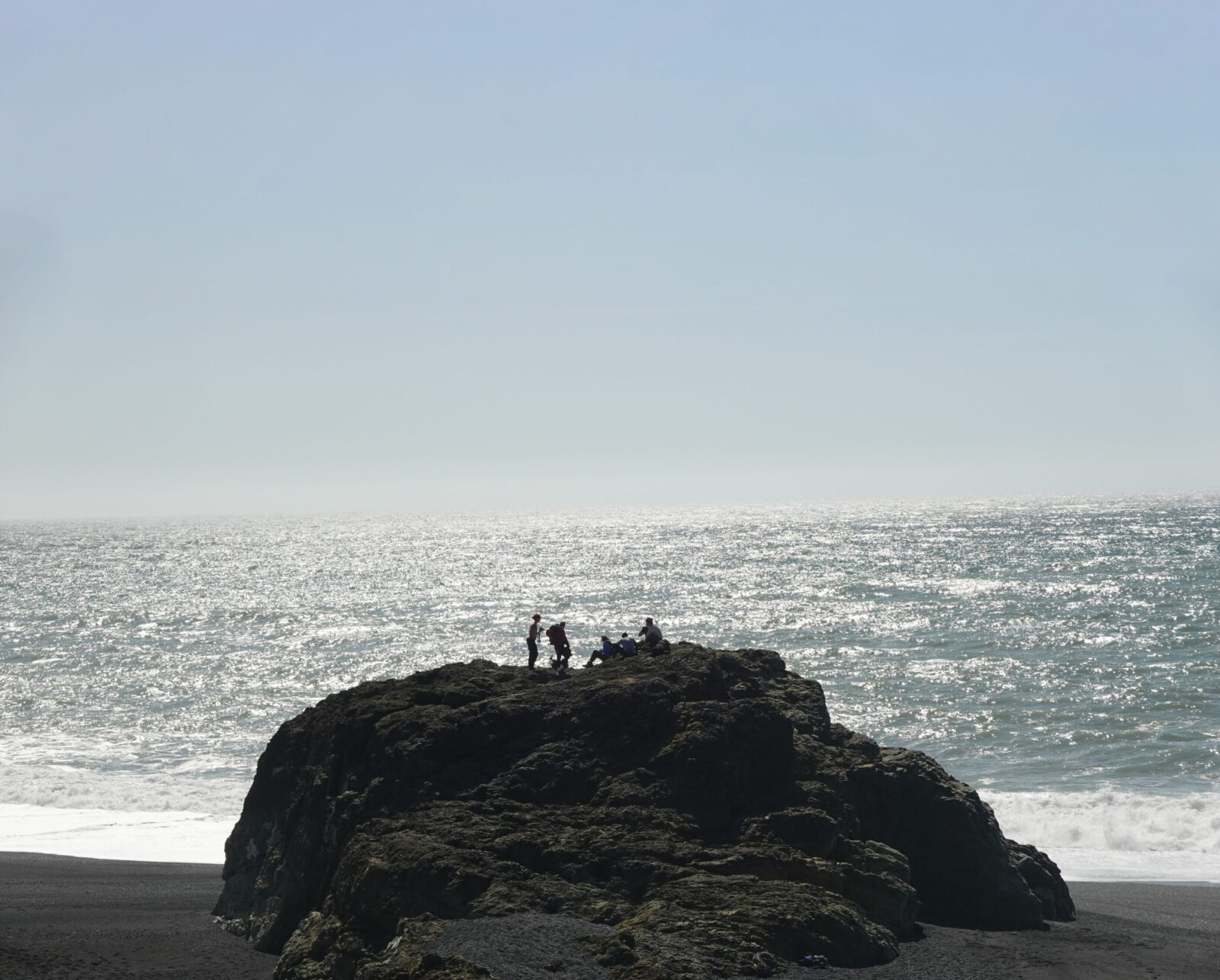 students standing on rock