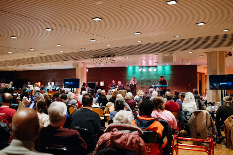 crowd shot from the back